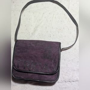 Vintage Africa Map Leather Crossbody Bag Purple Black Travel Map Print Purse